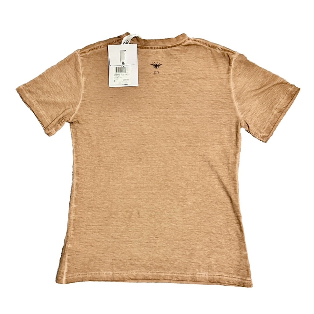 DIOR NWT T-Shirt Linen/Cotton Pink Beige T-shirt SZ:XS RETAIL $820 - Picture 8 of 10